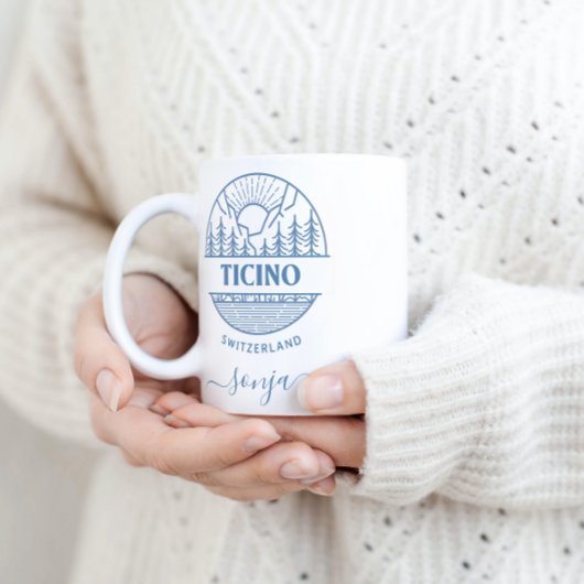 Tessin, Schweiz | Blau | Minimalistische Landschaf Tasse