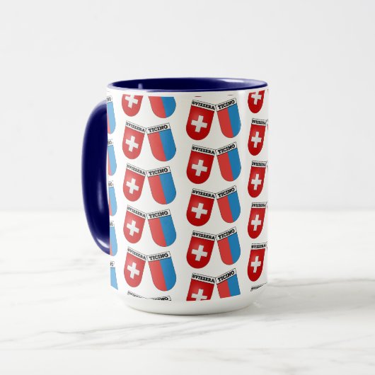 Tessin, Schweiz. Wappen in der Schweiz & Kanton Tasse (Vorderseite Links)