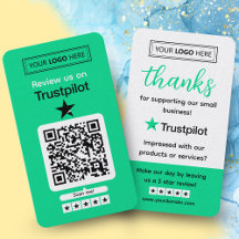 Test-Anfrage für Trustpilot mit Scannable QR-Code
