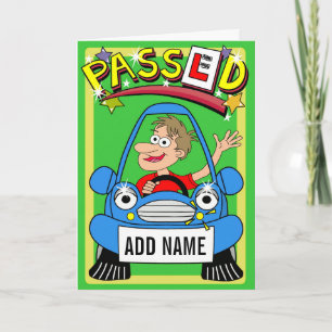 Test bestanden, Name kann auf das Nummernschild ge Karte