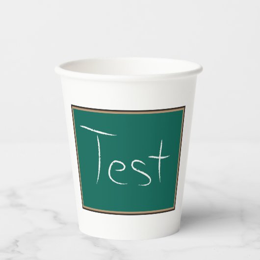 Test Chalkboard School Pappbecher (Vorderseite)