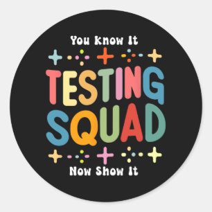 Test Day Motivierend Teacher Testumgebung Runder Aufkleber