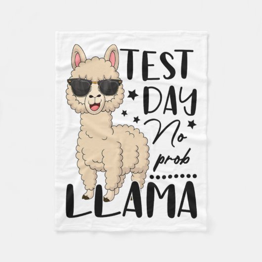 Test Day No Prob Llama Lehrer Student Test D Fleecedecke (Vorderseite)