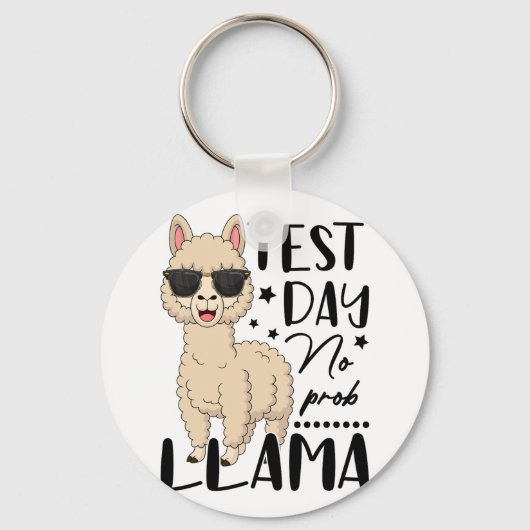 Test Day No Prob Llama Lehrer Student Test D Schlüsselanhänger (Vorderseite)