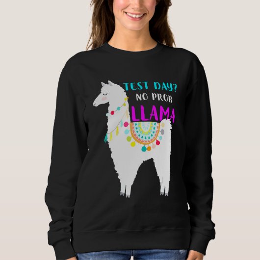 Test Day No Prob Llama Lehrer Test Sweatshirt (Vorderseite)