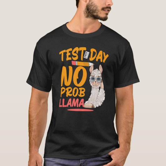 Test Day No Prob Llama Llama Lehrer & Student Tes T-Shirt (Vorderseite)