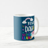 Test Day No Prob llama Llama Teacher Exam Testing Kaffeetasse (VorderseiteRechts)