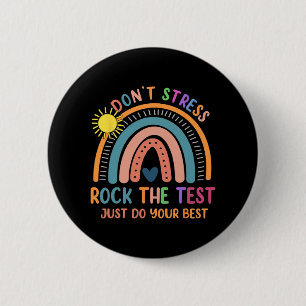 Test Day Rock Der Testlauf gibt dem Lehrer Stuhl Button