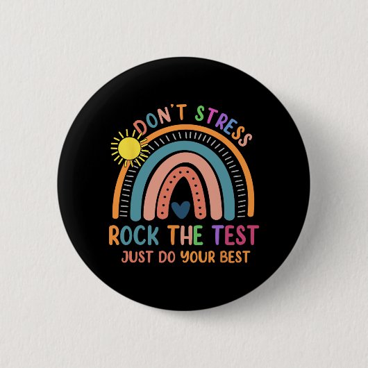 Test Day Rock Der Testlauf gibt dem Lehrer Stuhl Button (Vorderseite)