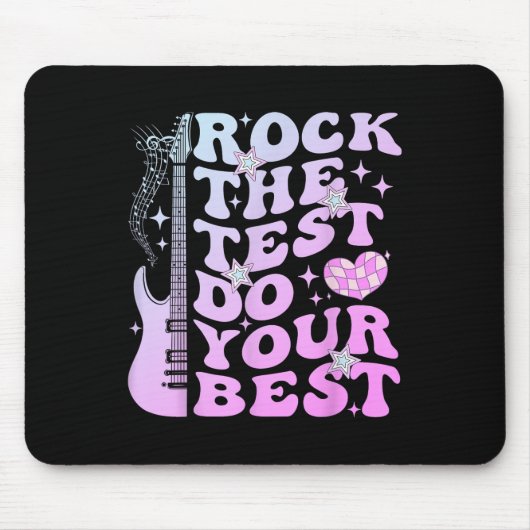 Test Day Rock the Test Do Your Best Testing Day Te Mousepad (Vorne)