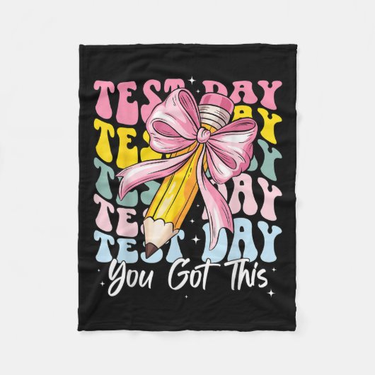 Test Day Rock The Test Motivational Teacher You Go Fleecedecke (Vorderseite)