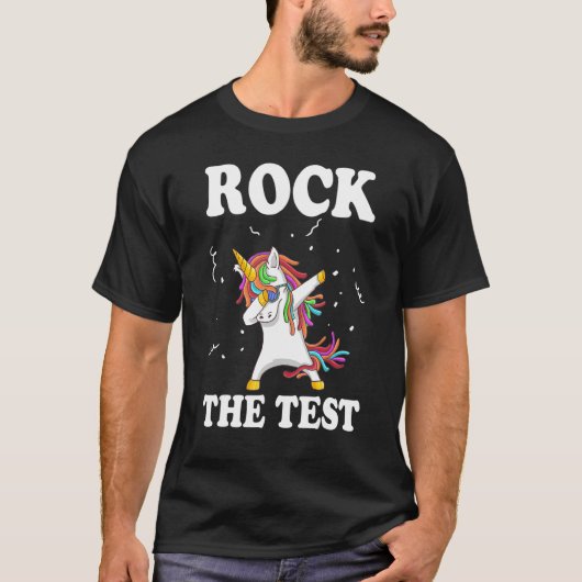 Test Day Rock The Test Teacher Testing Day Unicorn T-Shirt (Vorderseite)
