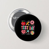 Test Day Rock The Test Testing Day Motivational Te Button (Vorne & Hinten)