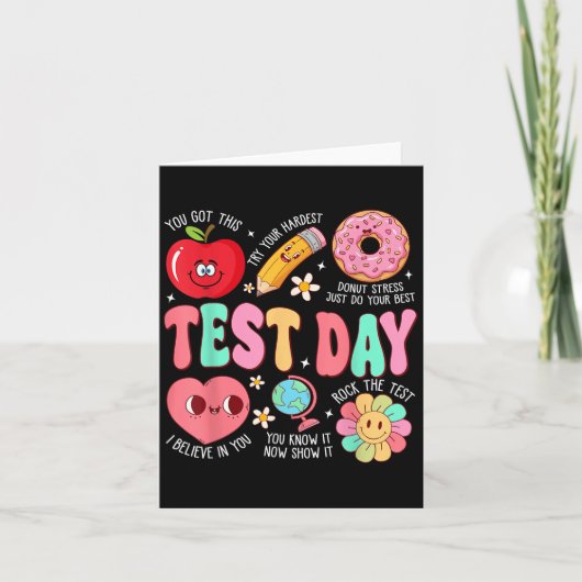 Test Day Rock The Test Testing Day Motivational Te Karte (Vorderseite)