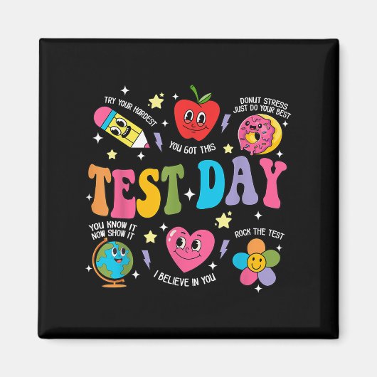 Test Day Rock The Test Testing Day Motivational Te Magnet (Vorne)