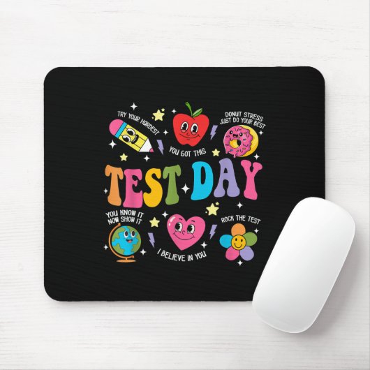 Test Day Rock The Test Testing Day Motivational Te Mousepad (Mit Mouse)