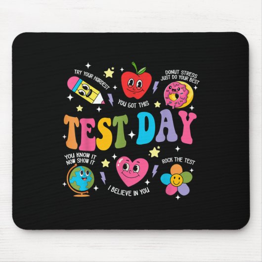 Test Day Rock The Test Testing Day Motivational Te Mousepad (Vorne)