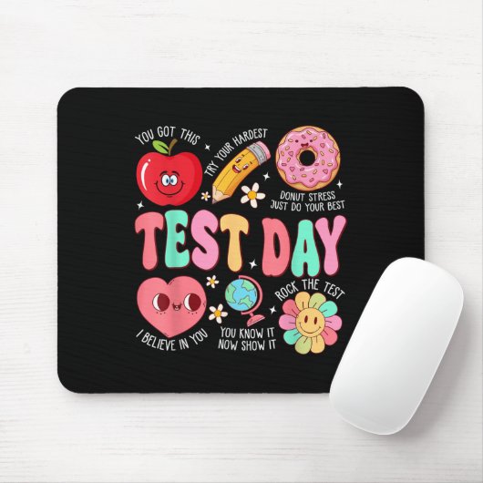 Test Day Rock The Test Testing Day Motivational Te Mousepad (Mit Mouse)