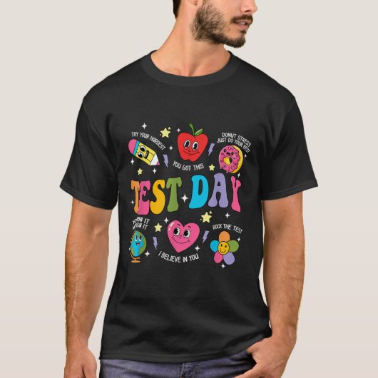 Test Day Rock The Test Testing Day Motivational Te T-Shirt (Vorderseite)