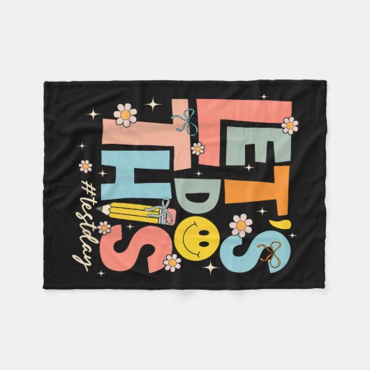 Test Day State Testing Lets Do This Teacher Motiva Fleecedecke (Vorderseite (Horizontal))