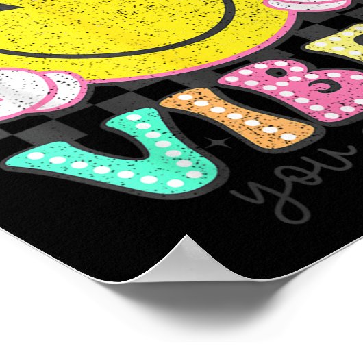 Test Day Vibes You Got This Retro Groovy Testing D Poster (Ecke)