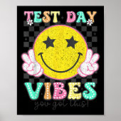 Test Day Vibes You Got This Retro Groovy Testing D Poster (Vorne)