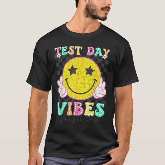 Test Day Vibes You Got This Retro Groovy Testing D T-Shirt (Vorderseite)