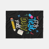 Test Day Yall Funny School Testing Testing Motivat Fleecedecke (Vorderseite (Horizontal))
