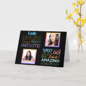 Test Erfolg FOTO COLLAGE Glückwunsch Karte (Gelbe Blume)