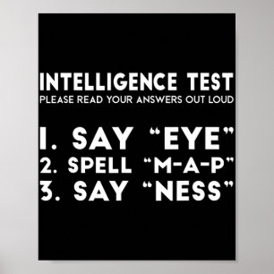 Test Eye Karte Ness Funny Joke Vatertag Poster