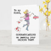 Test Glückwunschkarte für das Fahren in Nichte Karte (Gelbe Blume)