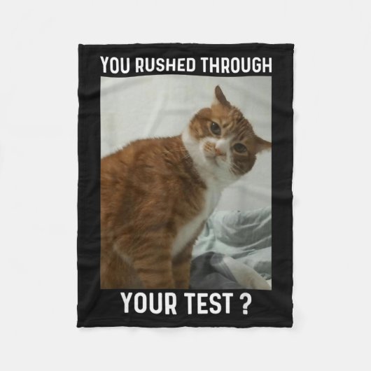 Test Hurz Durch Lustiger Testtag Lehrer Katze Fleecedecke (Vorderseite)