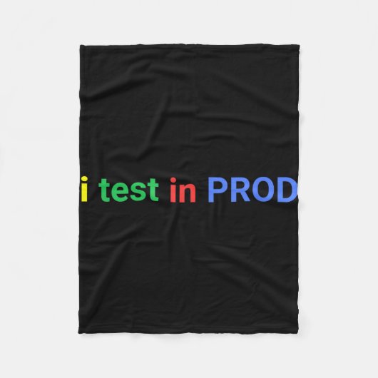 Test in Prod-Codierung lustiger Humor Witz Entwick Fleecedecke (Vorderseite)