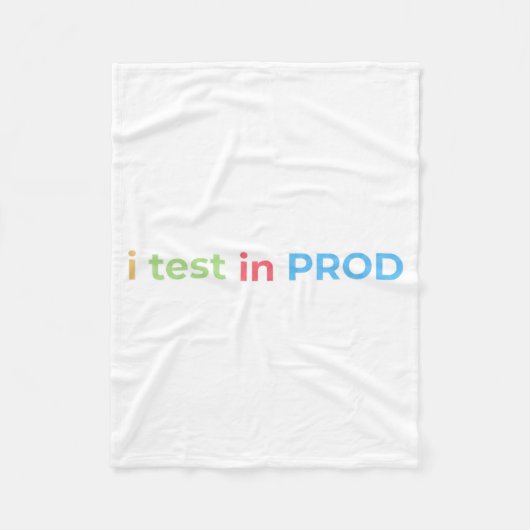 Test in Prod Coding Lustiger Humor Witz Ingenieur Fleecedecke (Vorderseite)