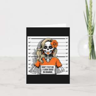 Test Mich Ich Sehe Gut In Orange Halloween Skelett Karte