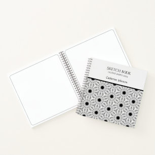 Test - Monochrome Blume - Notebook Notizblock