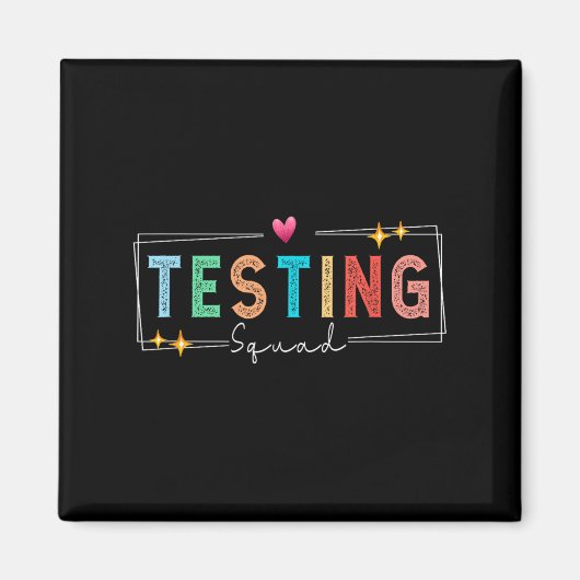 Test-Team - Testtag 2024 Lehrer Motivierend Magnet (Vorne)