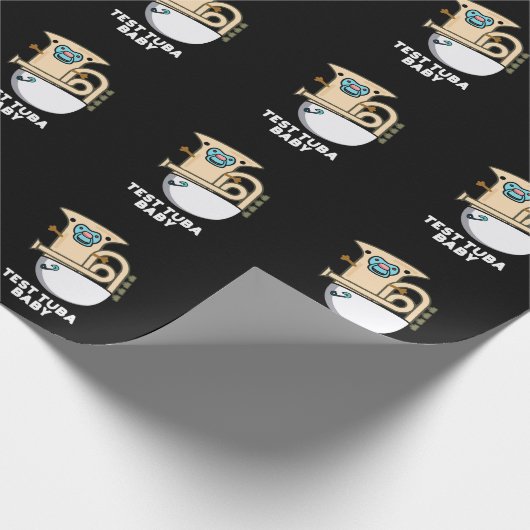 Test Tuba Baby Funny Science Tuba Pun Dark BG Geschenkpapier (Ecke)