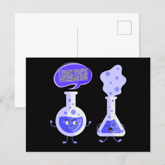 Test Tube Chemie Ich glaube, Sie überreagieren Postkarte