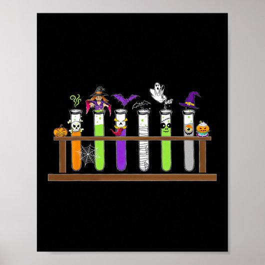 Test Tube Chemie Nerd Wissenschaft Lehrer Spooky H Poster (Vorne)