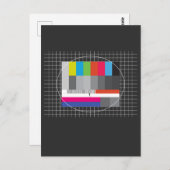 Test TV 90er Party 80er Outfit Retro Kostüm Postkarte (Vorne/Hinten)