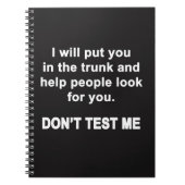 Teste mich nicht notizblock (Vorderseite)