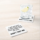 Teste mich nicht rechteckiger pappuntersetzer (Vor Ort)