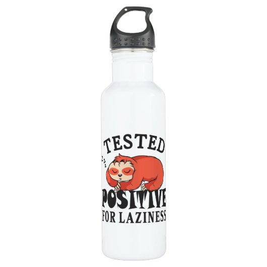 Tested positiv for laziness Sloth Edelstahlflasche (Vorderseite)