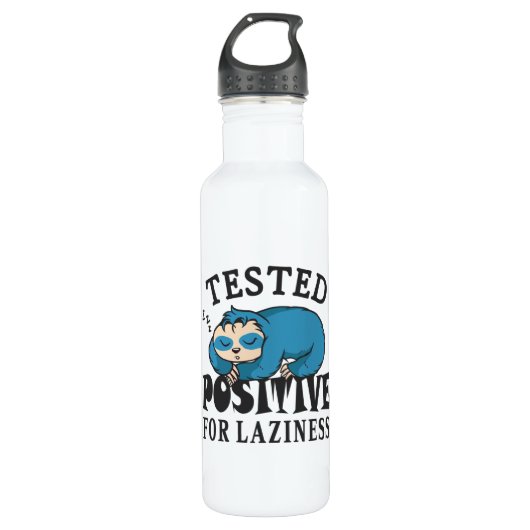 Tested positiv for laziness Sloth Edelstahlflasche (Vorderseite)