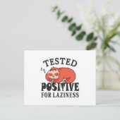 Tested positiv for laziness Sloth Postkarte (Stehend Vorderseite)