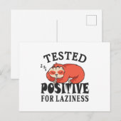 Tested positiv for laziness Sloth Postkarte (Vorne/Hinten)