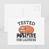 Tested positiv for laziness Sloth Postkarte (Vorne/Hinten)