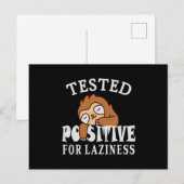 Tested positiv for laziness Sloth Postkarte (Vorne/Hinten)