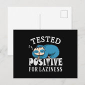 Tested positiv for laziness Sloth Postkarte (Vorne/Hinten)